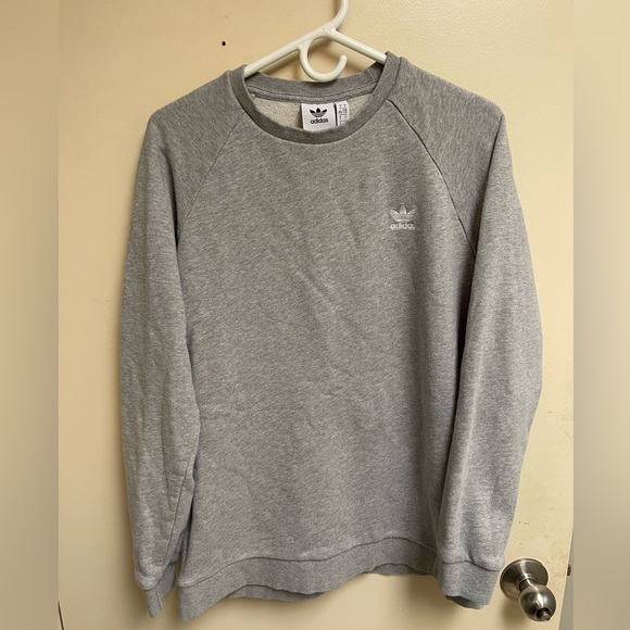 Adidas Grey Sweater Crewneck size Large - Picture 1 of 6